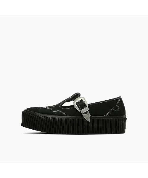 CONVERSE（コンバース）の「CONVERSE ALL STAR LIFTED RIBTAPE T-STRAP WT OX（コンバース オールスター リフテッド リブテープ Tストラップ WT OX）（スニーカー・レディース・ブラック/ホワイト系・23cm/23.5cm/24cm/25cm/24.5cm）」の11枚目の写真