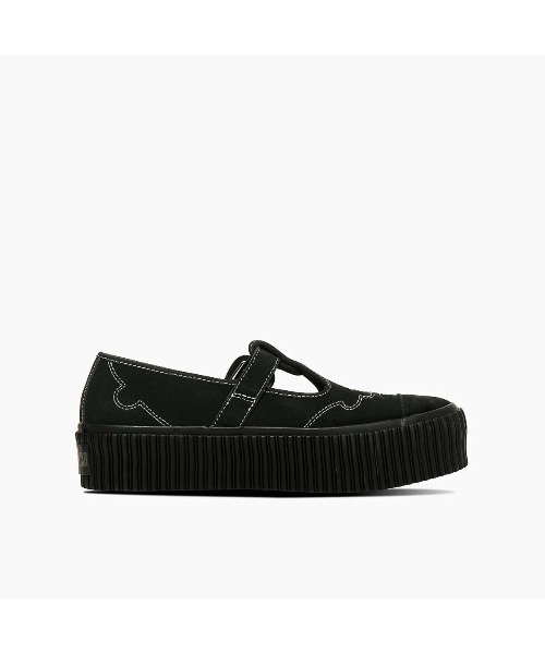 CONVERSE（コンバース）の「CONVERSE ALL STAR LIFTED RIBTAPE T-STRAP WT OX（コンバース オールスター リフテッド リブテープ Tストラップ WT OX）（スニーカー・レディース・ブラック/ホワイト系・23cm/23.5cm/24cm/25cm/24.5cm）」の10枚目の写真