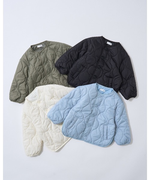 b・ROOM（ビールーム）の「【組み合わせ自由シリーズ】キルティングジャケット（ブルゾン・キッズ・ブラック/カーキ/ブルーグレー/オフホワイト・100cm/110cm/120cm/130cm/140cm/150cm）」の10枚目の写真