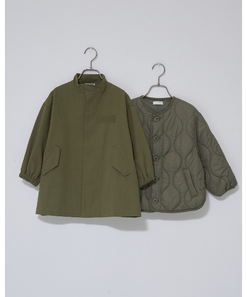 b・ROOM（ビールーム）の「【組み合わせ自由シリーズ】キルティングジャケット（ブルゾン・キッズ・ブラック/カーキ/ブルーグレー/オフホワイト・100cm/110cm/120cm/130cm/140cm/150cm）」の7枚目の写真