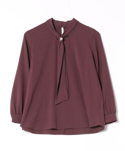 m.f.editorial(エムエフエディトリアル)の「【ストレッチ イージーケア UVカット】m.f.エディトリアル レディース ボウタイ 長袖 プルオーバー ブラウス(シャツ/ブラウス・レディース・アイボリー/ワインレッド/グレー系その他2/ベージュ・LARGE/MEDIUM)」の18枚目の写真