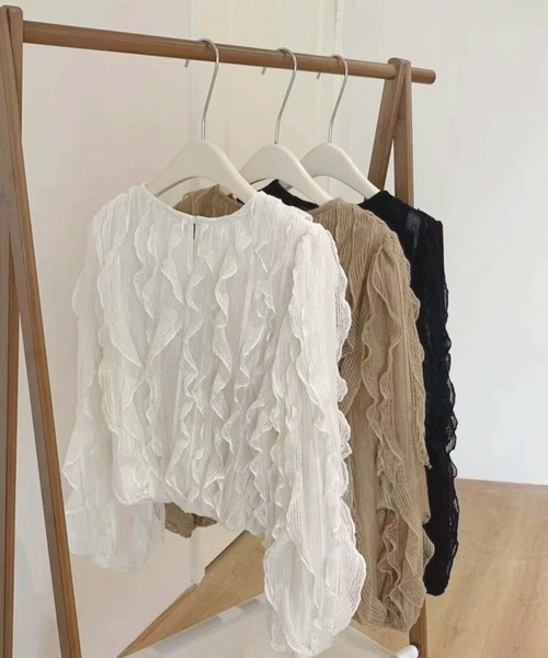 frunco（フランコ）の「【ZOZO限定】フリルニットブラウス（シャツ/ブラウス・レディース・ベージュ/ブラック/ホワイト・FREE）」の15枚目の写真