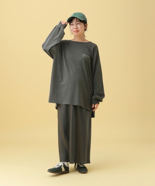 LEPSIM(レプシィム)の「【産前・産後対応】マタニティ/サテンフレアスカート 578211(マタニティウェア/グッズ・レディース・ブラック/ブラウン/チャコールグレー/カーキ・FREE)」の6枚目の写真