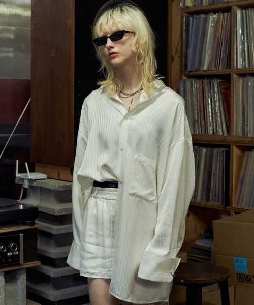 SLASH OVERSHORT PANTS　ジョゼムーン JOSEMOON SATIN STRIPE SHORT PANTS/ジョゼムーンサテン