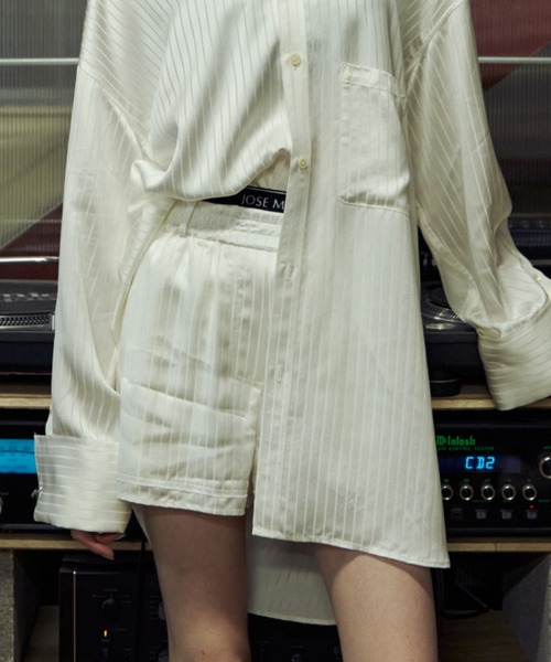 JOSEMOON SATIN STRIPE SHORT PANTS/ジョゼムーンサテンストライプ