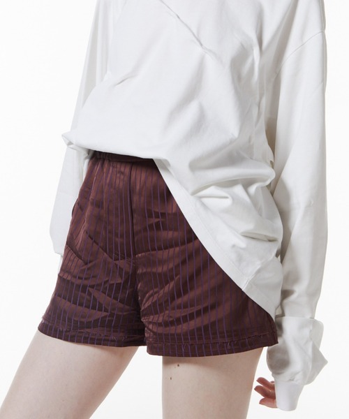 JOSEMOON SATIN STRIPE SHORT PANTS/ジョゼムーンサテン