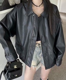 ビックシルエットフェイクレザージャケット