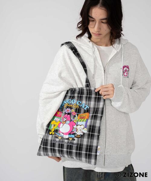 WEGO（ウィゴー）の「∴WEGO/【25年秋冬新作】ZIZONE別注チェックトートバッグ（トートバッグ・レディース・ブラウン系その他2/ブラック系その他2・FREE）」の2枚目の写真