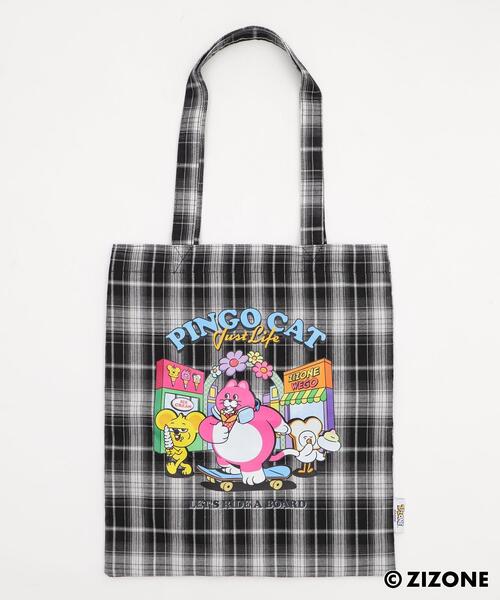 WEGO（ウィゴー）の「∴WEGO/【25年秋冬新作】ZIZONE別注チェックトートバッグ（トートバッグ・レディース・ブラウン系その他2/ブラック系その他2・FREE）」の5枚目の写真