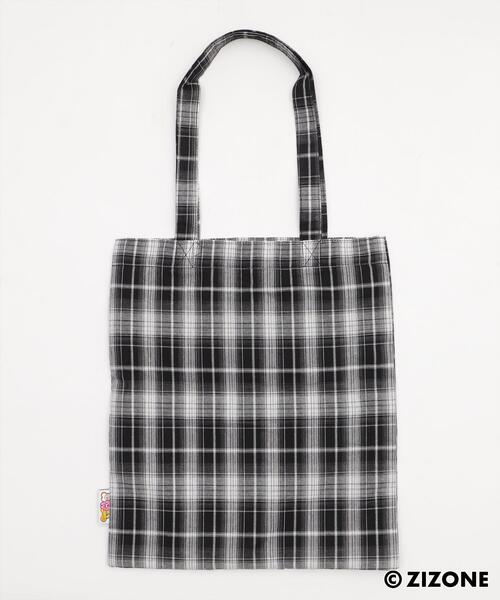 WEGO（ウィゴー）の「∴WEGO/【25年秋冬新作】ZIZONE別注チェックトートバッグ（トートバッグ・レディース・ブラウン系その他2/ブラック系その他2・FREE）」の6枚目の写真