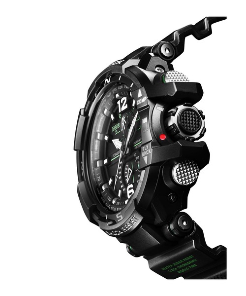G-SHOCK(ジーショック)の「MASTER OF G GRAVITYMASTER / GW-A1100-1A3JF(アナログ腕時計・メンズ・ブラック×グリーン・FREE)」の3枚目の写真
