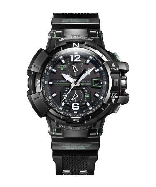 G-SHOCK(ジーショック)の「MASTER OF G GRAVITYMASTER / GW-A1100-1A3JF(アナログ腕時計・メンズ・ブラック×グリーン・FREE)」の4枚目の写真
