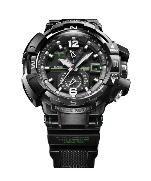 G-SHOCK(ジーショック)の「MASTER OF G GRAVITYMASTER / GW-A1100-1A3JF(アナログ腕時計・メンズ・ブラック×グリーン・FREE)」の5枚目の写真