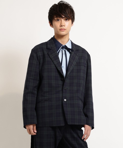 【ほぼ未使用】 MILKBOY チェック オールインワン スーツ メンズ MILK BOX ミルクボーイ チェックネルジャンプスーツ オールインワン