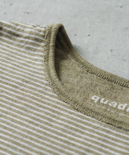 quadro（クオドロ）の「30/1TCリバーシブルニットボーダークルーＴ（Tシャツ/カットソー・メンズ・アイボリー/カーキ・MEDIUM/LARGE）」の9枚目の写真