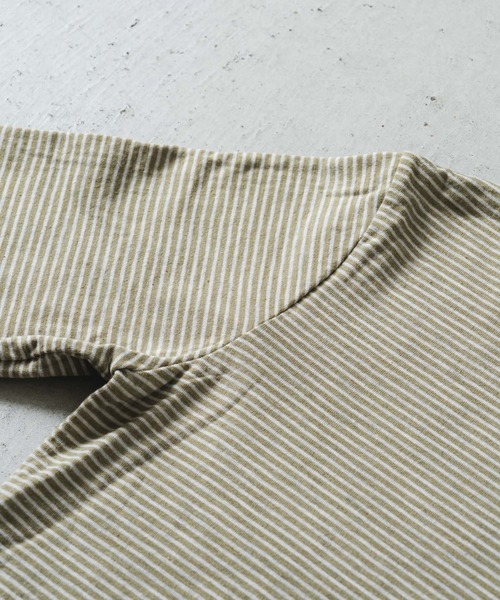 quadro（クオドロ）の「30/1TCリバーシブルニットボーダークルーＴ（Tシャツ/カットソー・メンズ・アイボリー/カーキ・MEDIUM/LARGE）」の10枚目の写真