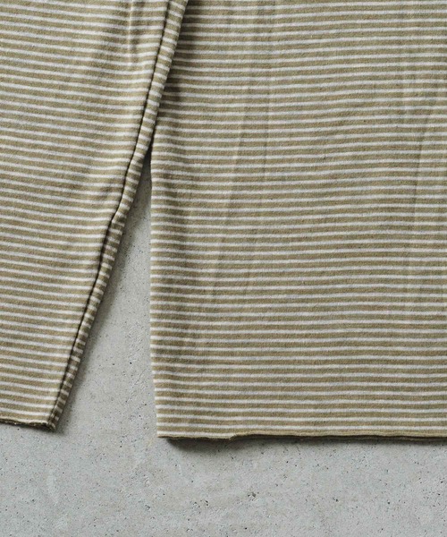 quadro（クオドロ）の「30/1TCリバーシブルニットボーダークルーＴ（Tシャツ/カットソー・メンズ・アイボリー/カーキ・MEDIUM/LARGE）」の11枚目の写真