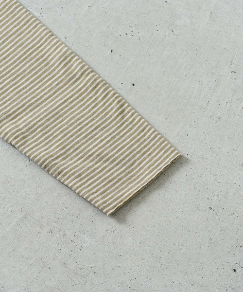 quadro（クオドロ）の「30/1TCリバーシブルニットボーダークルーＴ（Tシャツ/カットソー・メンズ・アイボリー/カーキ・MEDIUM/LARGE）」の13枚目の写真