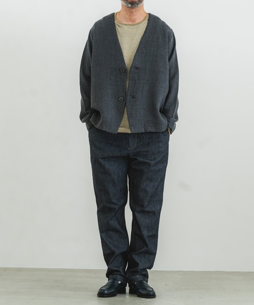 quadro（クオドロ）の「30/1TCリバーシブルニットボーダークルーＴ（Tシャツ/カットソー・メンズ・アイボリー/カーキ・MEDIUM/LARGE）」の20枚目の写真