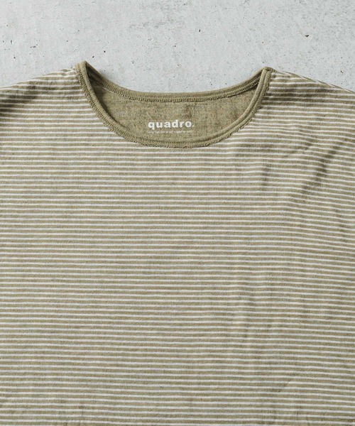 quadro（クオドロ）の「30/1TCリバーシブルニットボーダークルーＴ（Tシャツ/カットソー・メンズ・アイボリー/カーキ・MEDIUM/LARGE）」の6枚目の写真