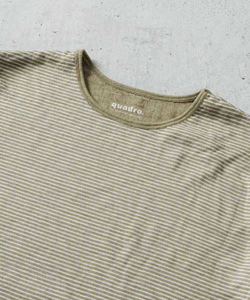 quadro（クオドロ）の「30/1TCリバーシブルニットボーダークルーＴ（Tシャツ/カットソー・メンズ・アイボリー/カーキ・MEDIUM/LARGE）」の7枚目の写真