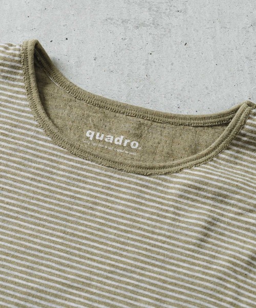 quadro（クオドロ）の「30/1TCリバーシブルニットボーダークルーＴ（Tシャツ/カットソー・メンズ・アイボリー/カーキ・MEDIUM/LARGE）」の8枚目の写真
