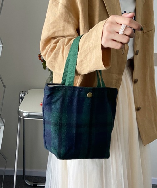 セール】FReePLACe/チェック柄ミニトートバッグ X12639（トートバッグ