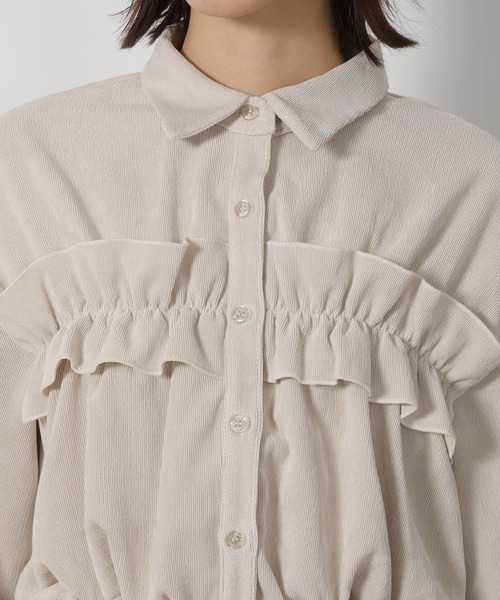 LAKOLE(ラコレ)の「コーデュロイフリルシャツ / 596070(シャツ/ブラウス・レディース・ピンク/ブラウン/チャコール/アイボリー・FREE)」の15枚目の写真