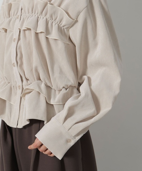 LAKOLE(ラコレ)の「コーデュロイフリルシャツ / 596070(シャツ/ブラウス・レディース・ピンク/ブラウン/チャコール/アイボリー・FREE)」の16枚目の写真