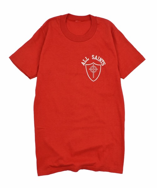 LABORATORY R(ラボラトリーアール)の「【USED】80’s “ALL SAINTS” ロゴ Tシャツ(Tシャツ/カットソー・メンズ・レッド・X-SMALL)」の1枚目の写真