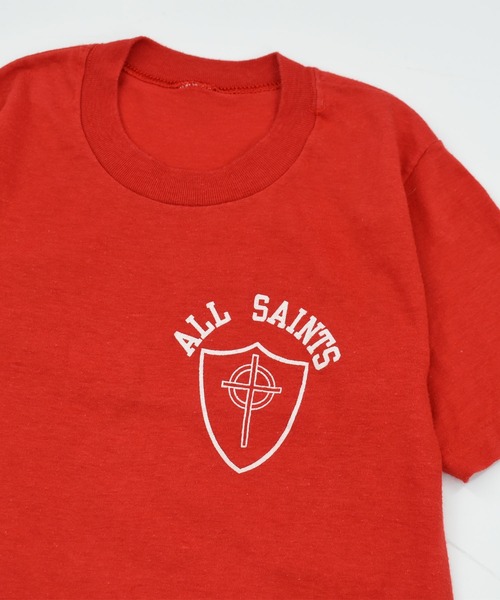 LABORATORY R(ラボラトリーアール)の「【USED】80’s “ALL SAINTS” ロゴ Tシャツ(Tシャツ/カットソー・メンズ・レッド・X-SMALL)」の2枚目の写真