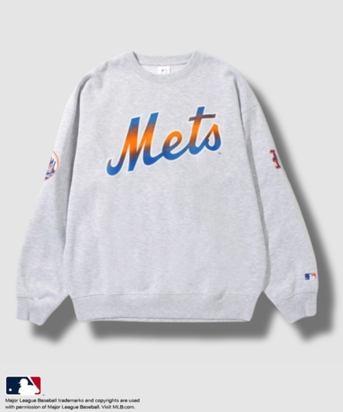 MLB（メジャーリーグベースボール）の「【MLB /メジャーリーグベースボール 】静電フロッキーロゴスウエット（スウェット・メンズ・ネイビー/アッシュグレー/ブラック/グリーン・XL/L/M）」の2枚目の写真