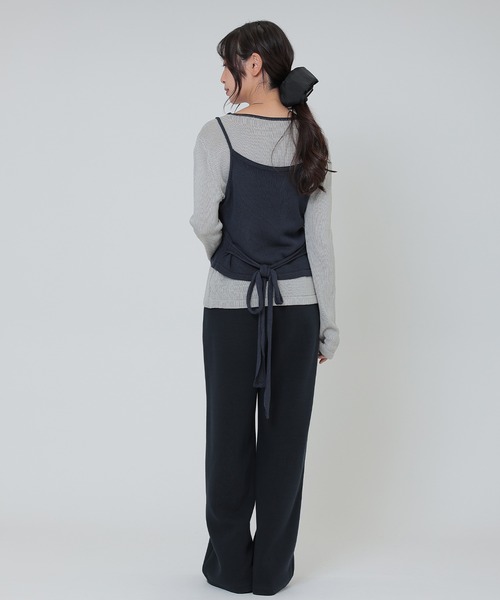 SUWDEE(スーディー)の「camisole bustier knit pullover set(ニット/セーター・レディース・ネイビー/ダークグレー/ブラウン/ライトグレー・FREE)」の16枚目の写真