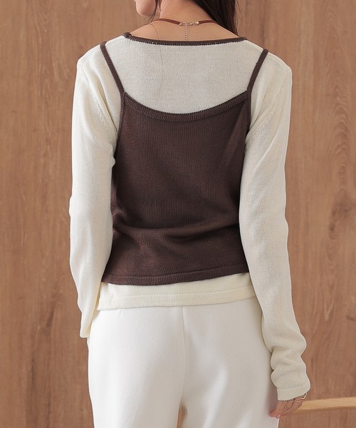 SUWDEE(スーディー)の「camisole bustier knit pullover set(ニット/セーター・レディース・ネイビー/ダークグレー/ブラウン/ライトグレー・FREE)」の18枚目の写真