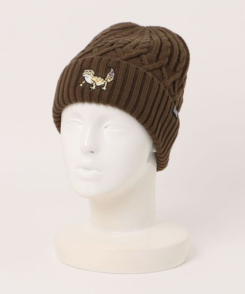 go slow caravan（ゴースローキャラバン）の「ケーブル刺繍ニットキャップ（ニットキャップ/ビーニー・レディース・マルーン/バイオレット/オリーブ/ブラック・FREE）」の21枚目の写真