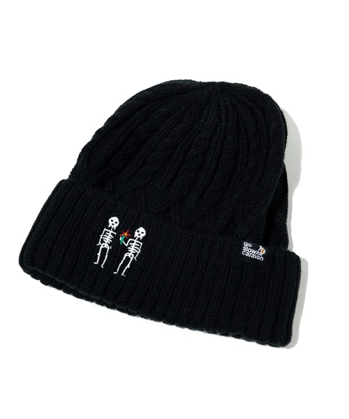 go slow caravan（ゴースローキャラバン）の「ケーブル刺繍ニットキャップ（ニットキャップ/ビーニー・レディース・マルーン/バイオレット/オリーブ/ブラック・FREE）」の16枚目の写真