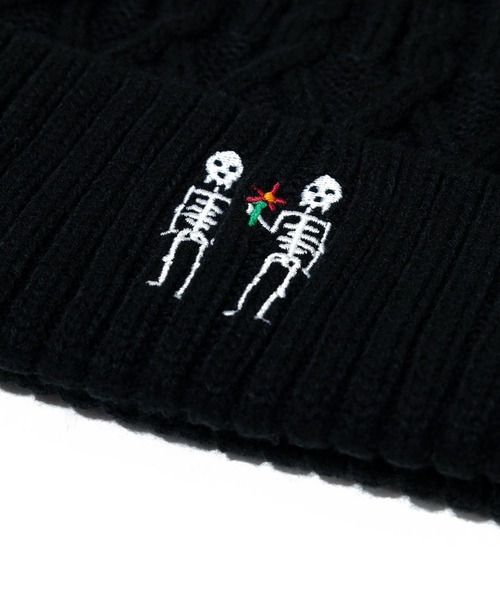 go slow caravan（ゴースローキャラバン）の「ケーブル刺繍ニットキャップ（ニットキャップ/ビーニー・レディース・マルーン/バイオレット/オリーブ/ブラック・FREE）」の17枚目の写真