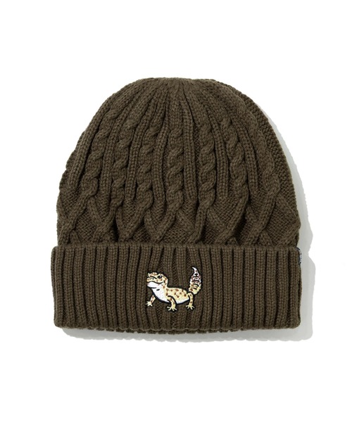 go slow caravan（ゴースローキャラバン）の「ケーブル刺繍ニットキャップ（ニットキャップ/ビーニー・レディース・マルーン/バイオレット/オリーブ/ブラック・FREE）」の6枚目の写真