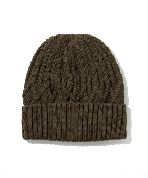 go slow caravan（ゴースローキャラバン）の「ケーブル刺繍ニットキャップ（ニットキャップ/ビーニー・レディース・マルーン/バイオレット/オリーブ/ブラック・FREE）」の7枚目の写真