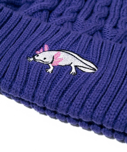 go slow caravan（ゴースローキャラバン）の「ケーブル刺繍ニットキャップ（ニットキャップ/ビーニー・レディース・マルーン/バイオレット/オリーブ/ブラック・FREE）」の8枚目の写真