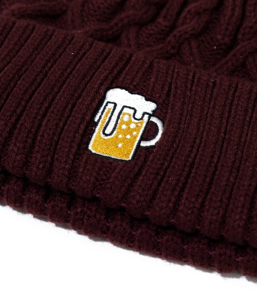 go slow caravan（ゴースローキャラバン）の「ケーブル刺繍ニットキャップ（ニットキャップ/ビーニー・レディース・マルーン/バイオレット/オリーブ/ブラック・FREE）」の12枚目の写真