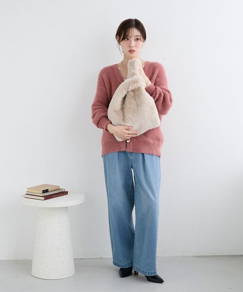 le.coeur blanc（ルクールブラン）の「《WEB限定アイテム》フェイクファーマルシェバッグ（トートバッグ・レディース・グレー/グリーン/ベージュ・FREE）」の14枚目の写真