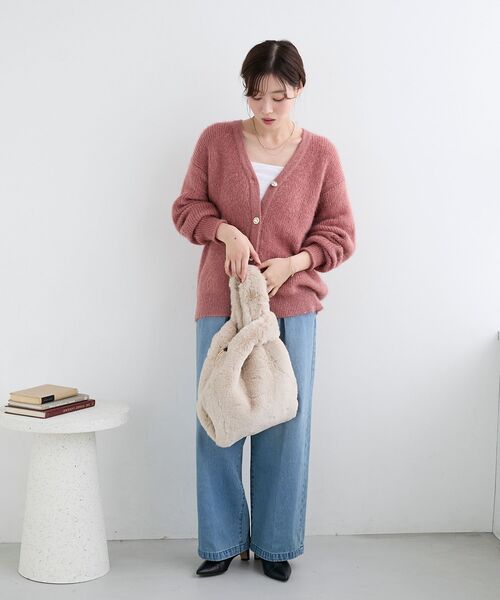 le.coeur blanc（ルクールブラン）の「《WEB限定アイテム》フェイクファーマルシェバッグ（トートバッグ・レディース・グレー/グリーン/ベージュ・FREE）」の15枚目の写真