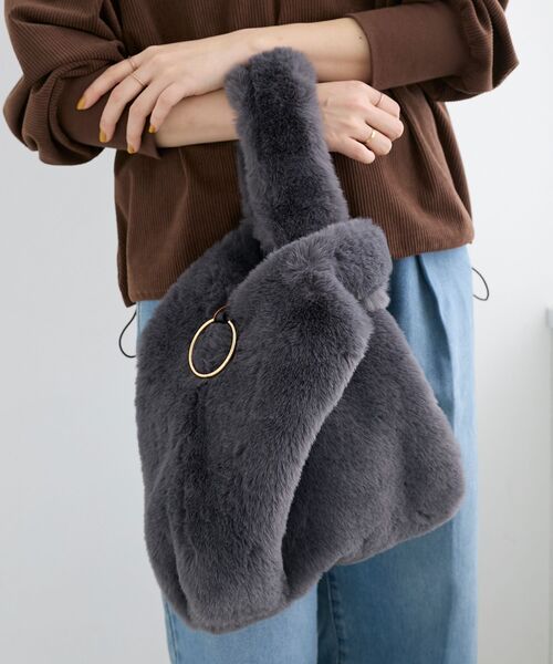 le.coeur blanc（ルクールブラン）の「《WEB限定アイテム》フェイクファーマルシェバッグ（トートバッグ・レディース・グレー/グリーン/ベージュ・FREE）」の17枚目の写真