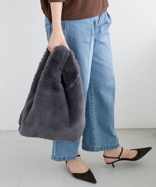 le.coeur blanc（ルクールブラン）の「《WEB限定アイテム》フェイクファーマルシェバッグ（トートバッグ・レディース・グレー/グリーン/ベージュ・FREE）」の21枚目の写真