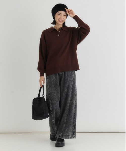 HONEYSUCKLE ROSE】スウェットライクポロセーター (柔らかい