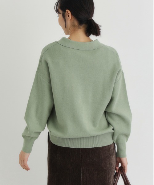 Right-on(ライトオン)の「【HONEYSUCKLE ROSE】スウェットライクポロセーター (柔らかい/肌触り抜群/マシンウォッシャブル)(ニット/セーター・レディース・グレー/ブラウン/グリーン・S/L/M)」の11枚目の写真