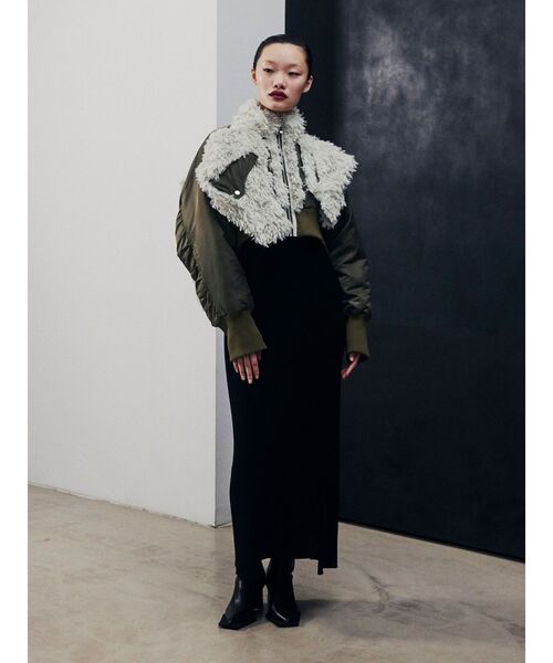 UN3D.（アンスリード）の「BIG BOA FLAP DOCKING BZ / ビッグボアフラップドッキングブルゾン（ブルゾン・レディース・ブラック/カーキ・36/38）」の5枚目の写真