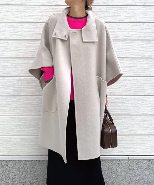 ポンチョ風コート ポンチョ風ミドル丈コート 通販【ニッセン】