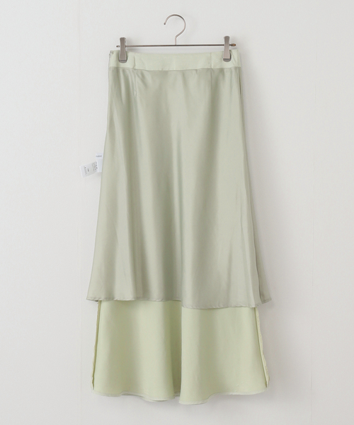 La TOTALITE（ラトータリテ）の「【洗える】フィブリルサテンマーメイドスカート（スカート・レディース・ホワイト/グリーン・38/36）」の9枚目の写真